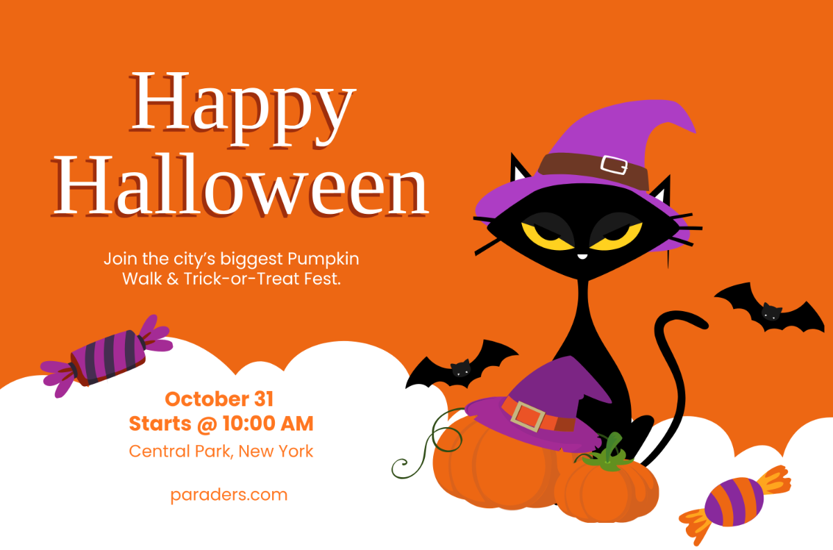 Free Orange Halloween Banner Template to Edit Online