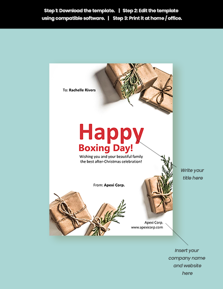 Free Boxing Day Greeting Card Template to Edit Online