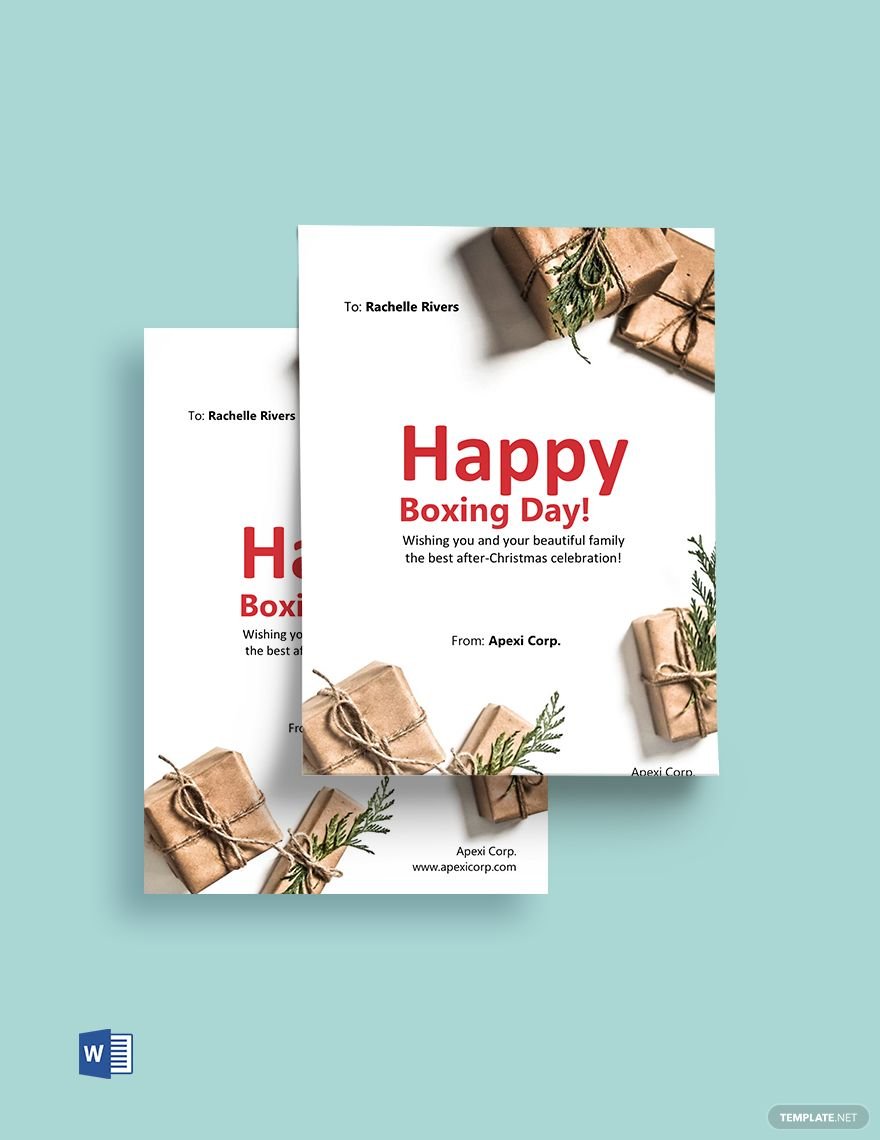 Boxing Day Greeting Card Template