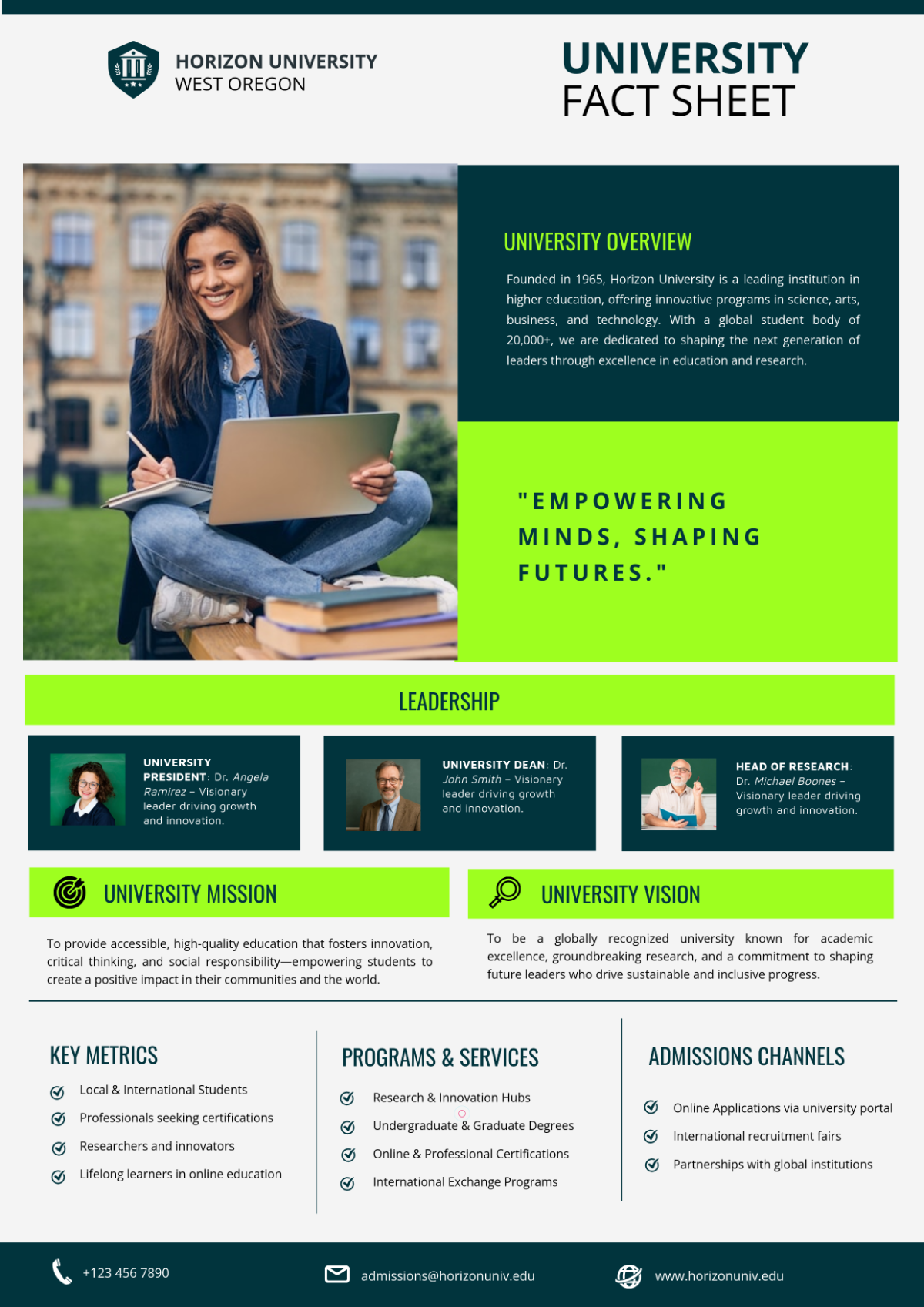 Free University Fact Sheet Template to Edit Online
