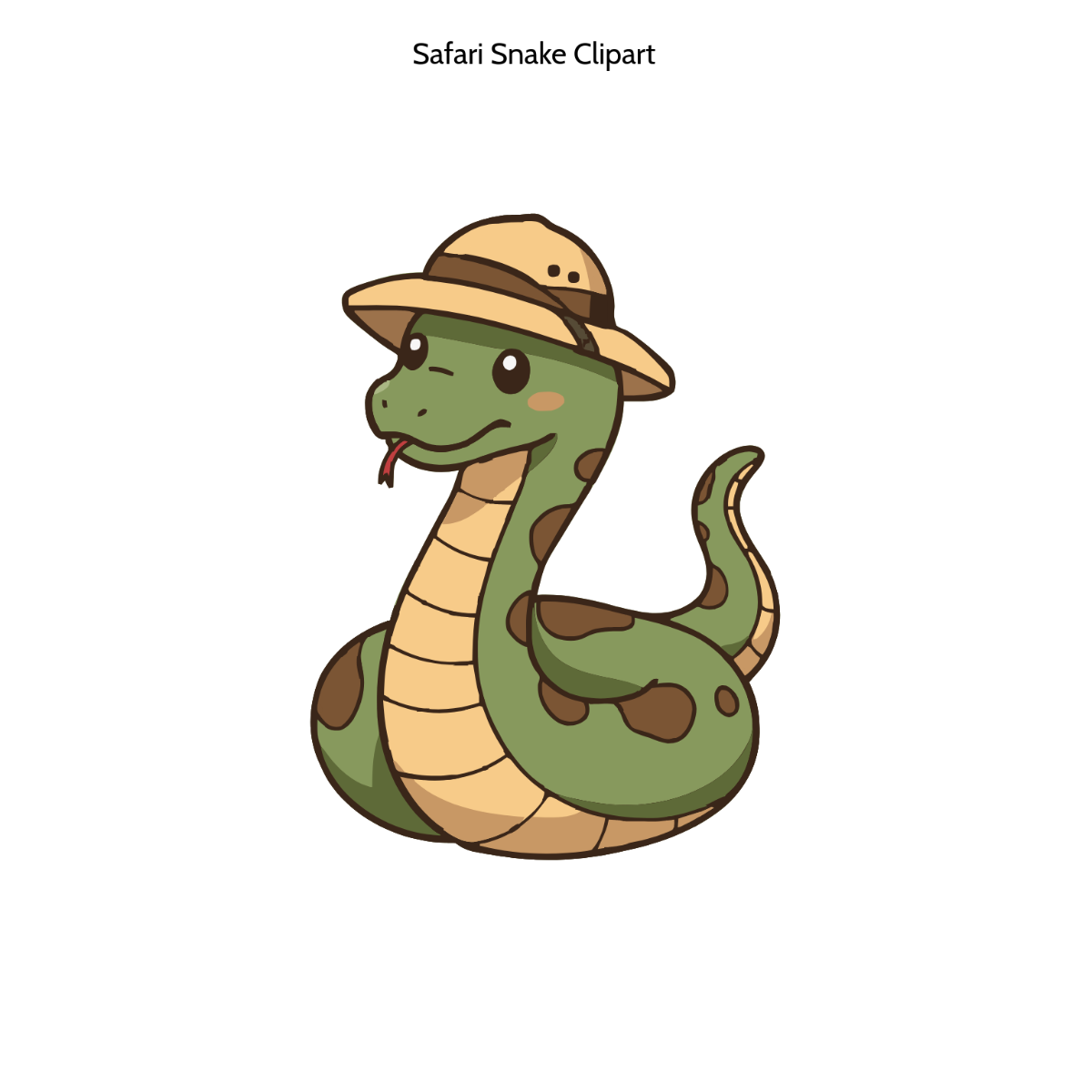 Free Safari Snake Cartoon Vector Clipart (PNG, SVG) to Edit Online