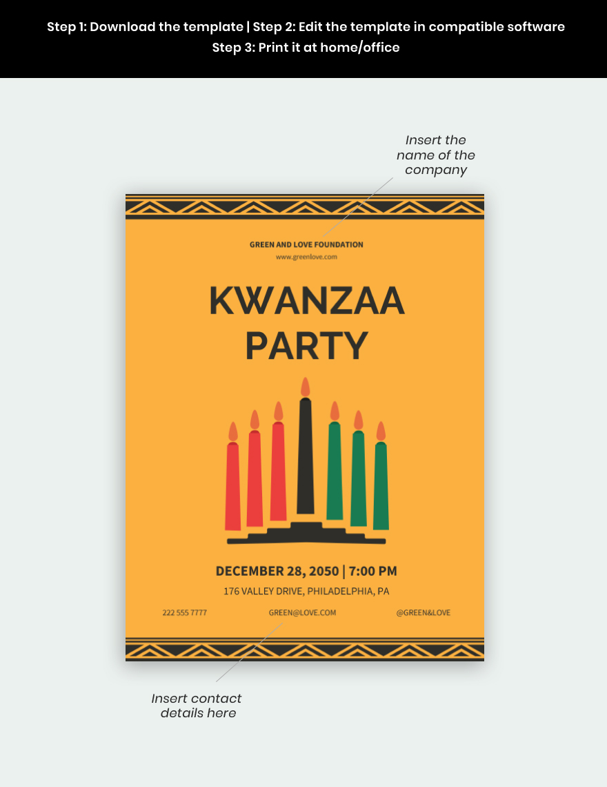 Kwanzaa Party Flyer Template