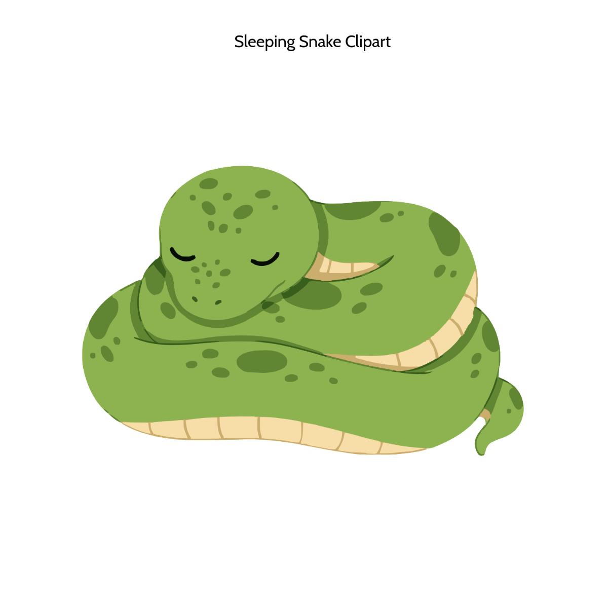 Free Sleeping Snake Cartoon Vector Clipart (PNG, SVG) to Edit Online