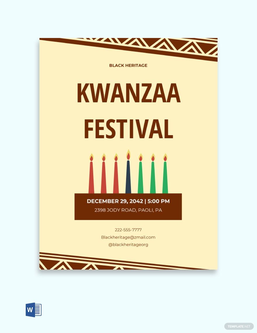 Free Kwanzaa Festival Flyer Template
