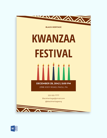 Kwanzaa Flyer Template - Illustrator, Word, Apple Pages, PSD, Publisher ...