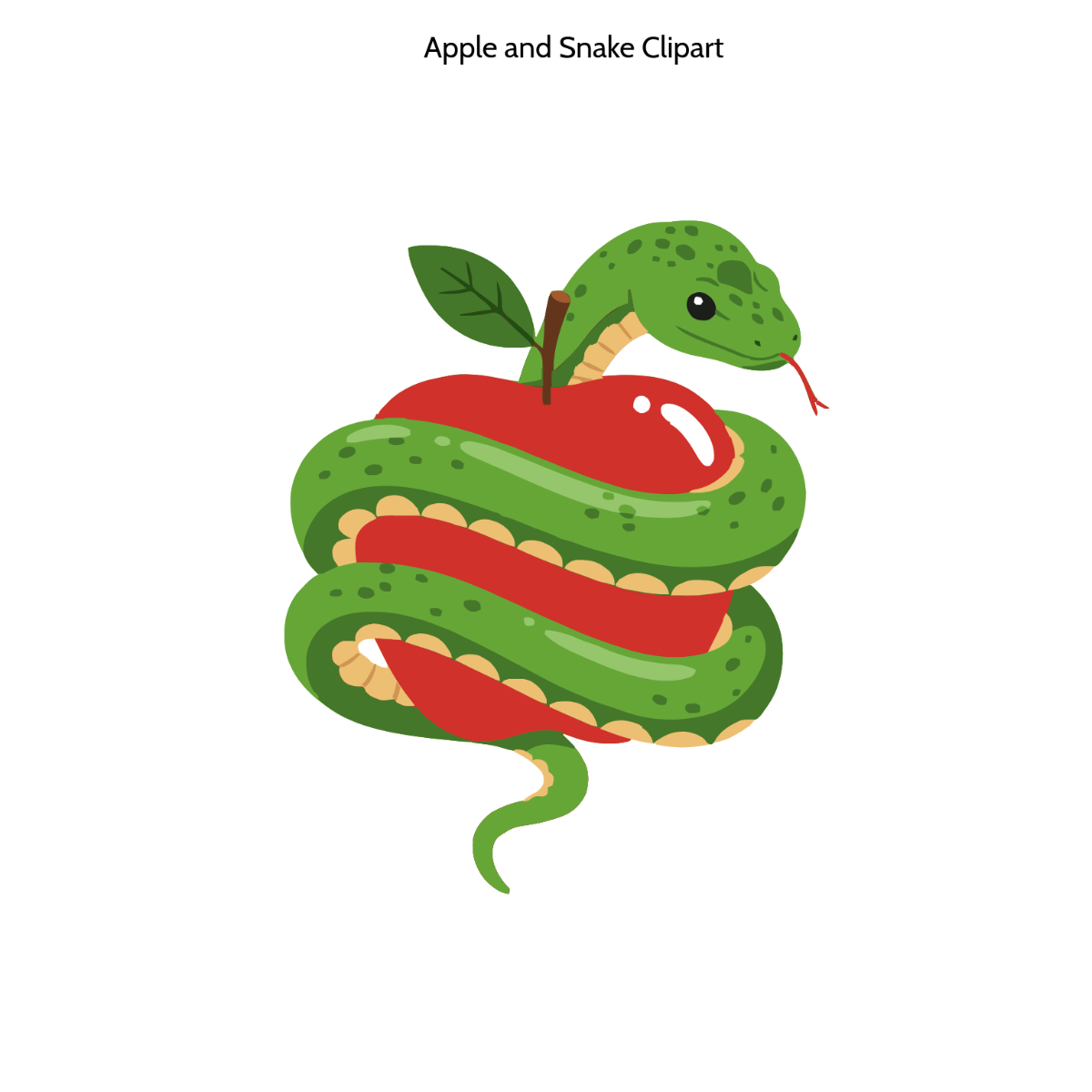 Free Apple And Snake Symbol Vector Clipart (PNG, SVG) to Edit Online