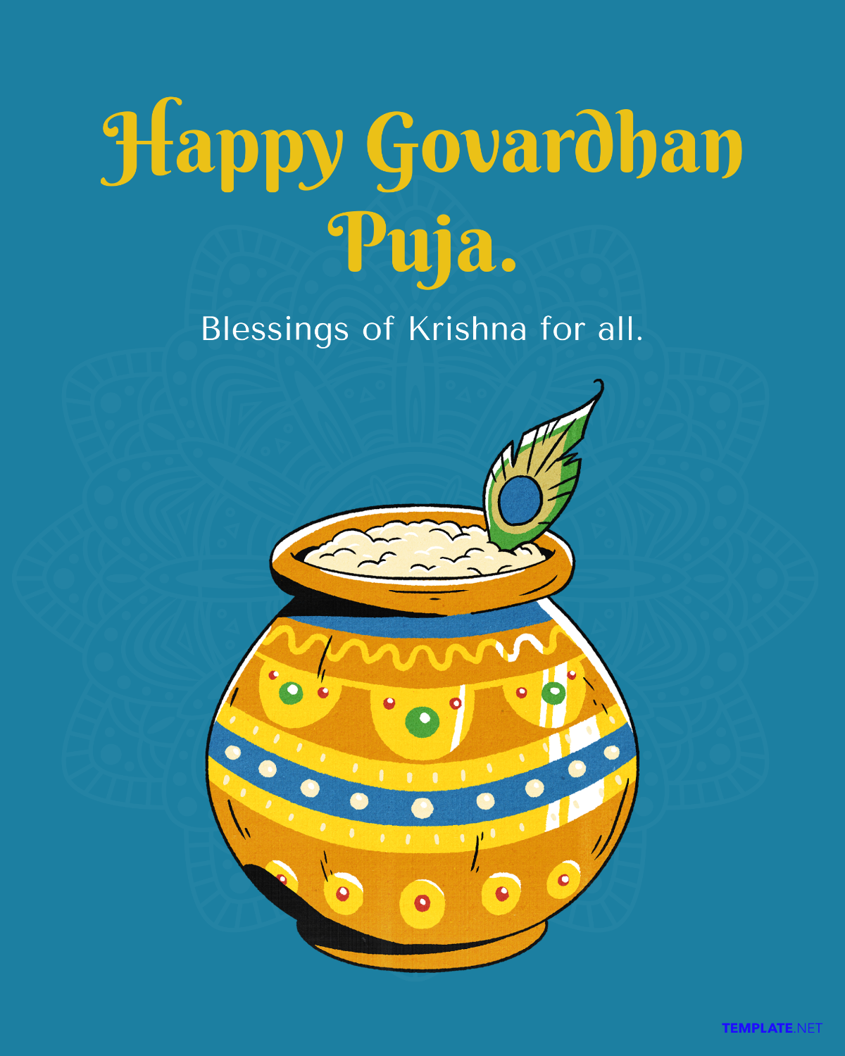 Free Govardhan Puja Instagram Post Template to Edit Online