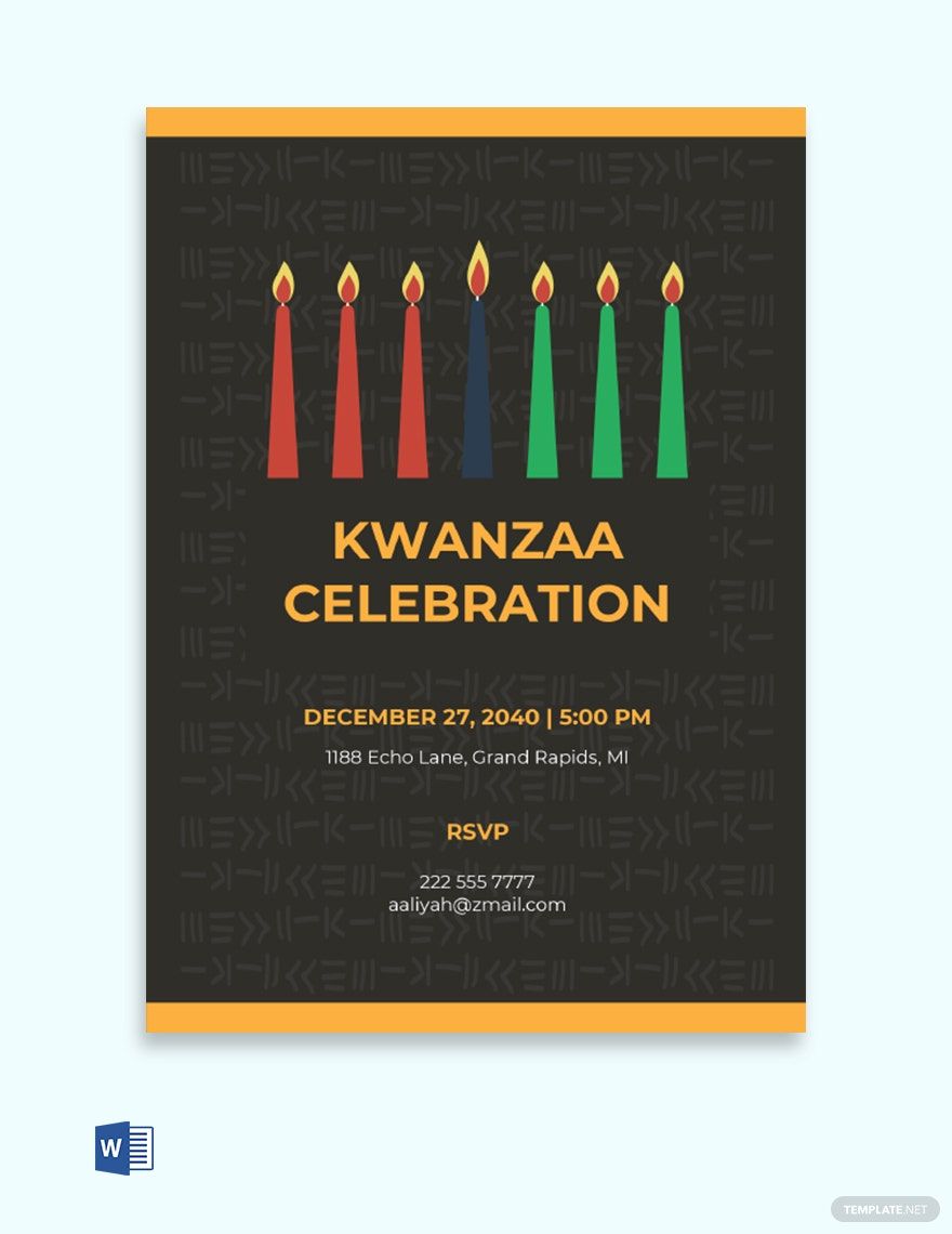 Kwanzaa Invitation Template