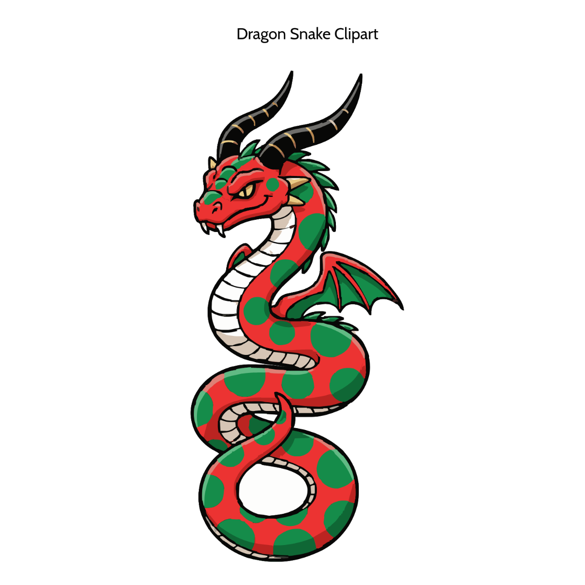 Free Dragon Snake 3D Vector Clipart (PNG, SVG) to Edit Online