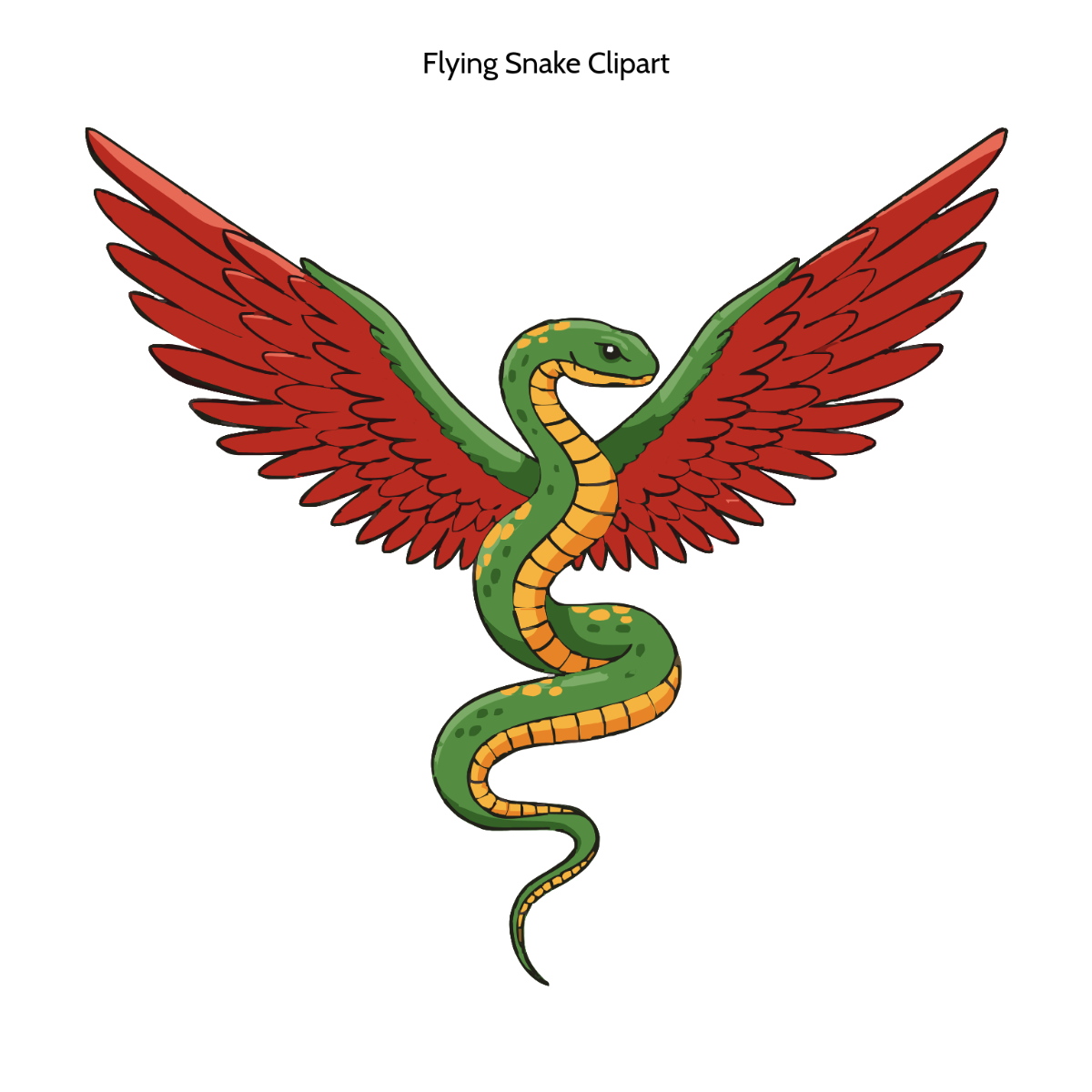 Free Flying Snake Drawing Vector Clipart (PNG, SVG) to Edit Online