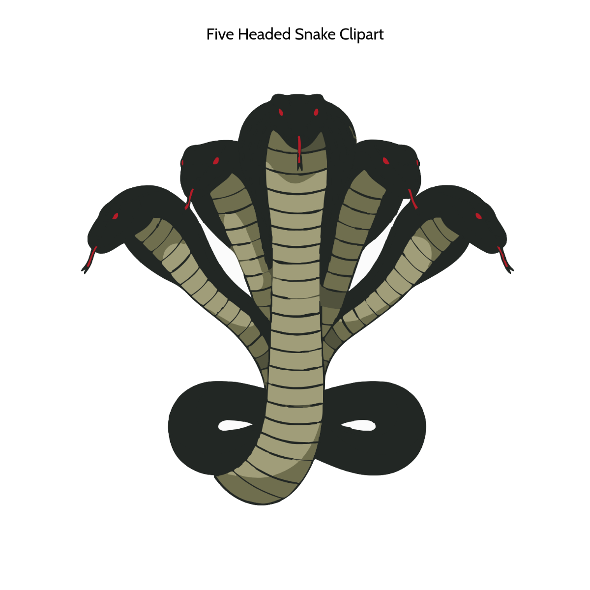 Free Five Headed Snake Symbol Vector Clipart (PNG, SVG) to Edit Online