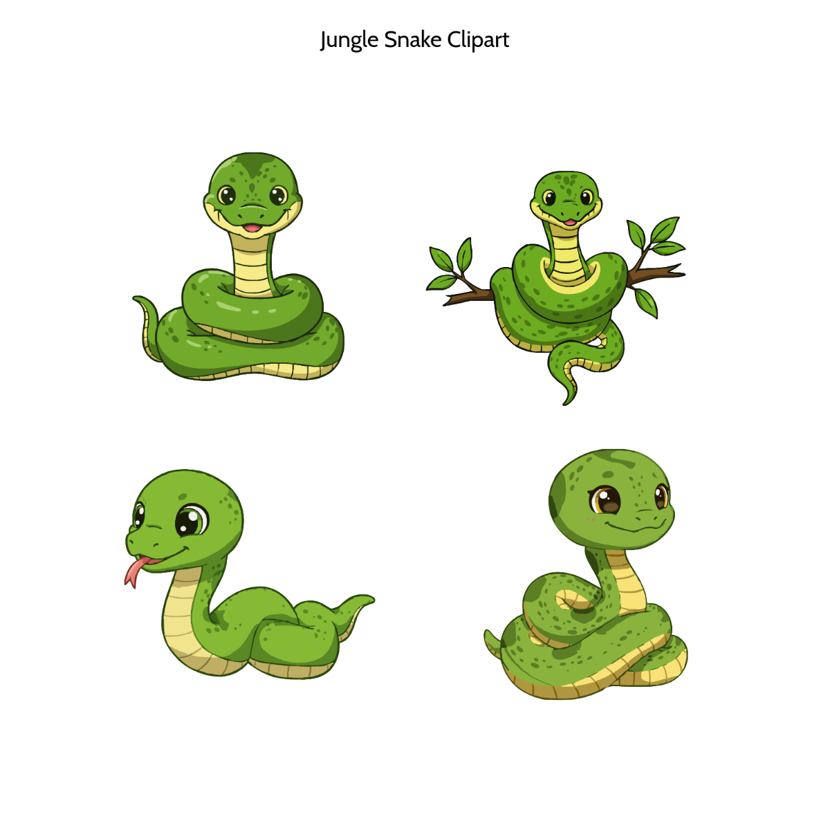 Free Jungle Snake Vector Clipart (PNG, SVG) to Edit Online