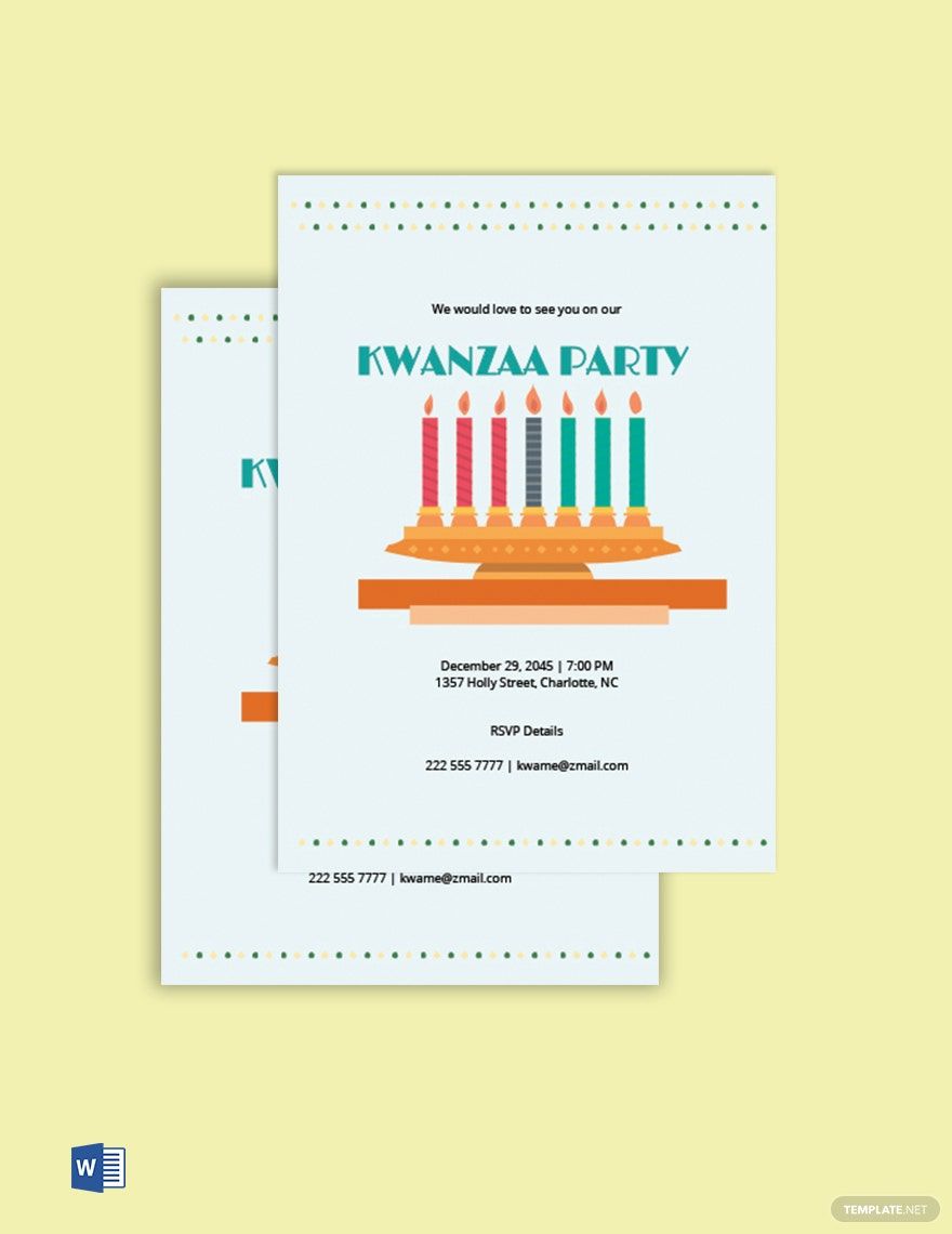 Kwanzaa Party Invitation Template