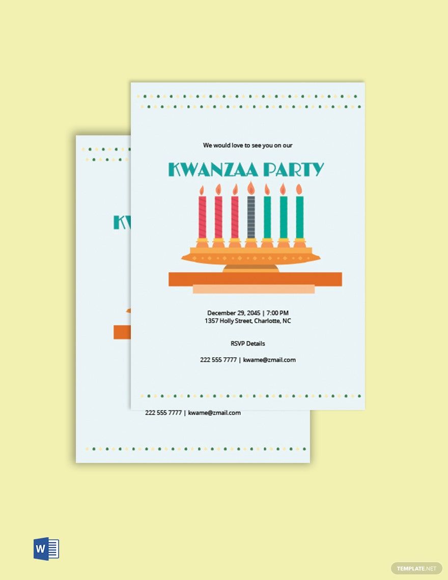 Free Kwanzaa Party Invitation Template