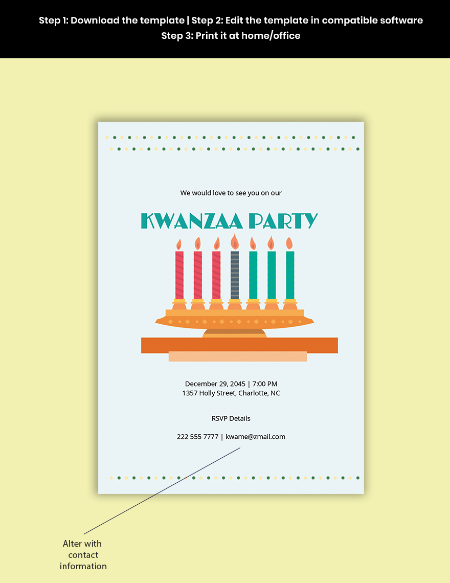 Kwanzaa Party Invitation Template