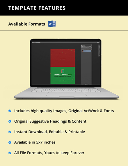 Free Kwanzaa Holiday Card Template to Edit Online