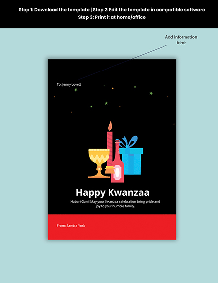 Free Happy Kwanzaa Greeting Card Design Template to Edit Online