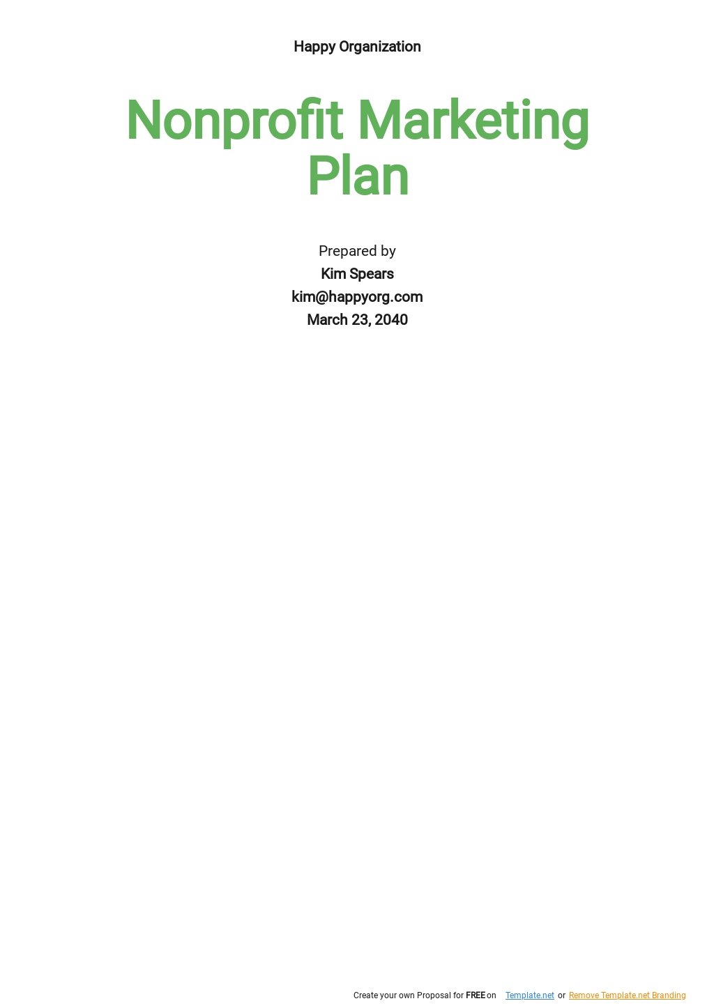 nonprofit business plan template free download