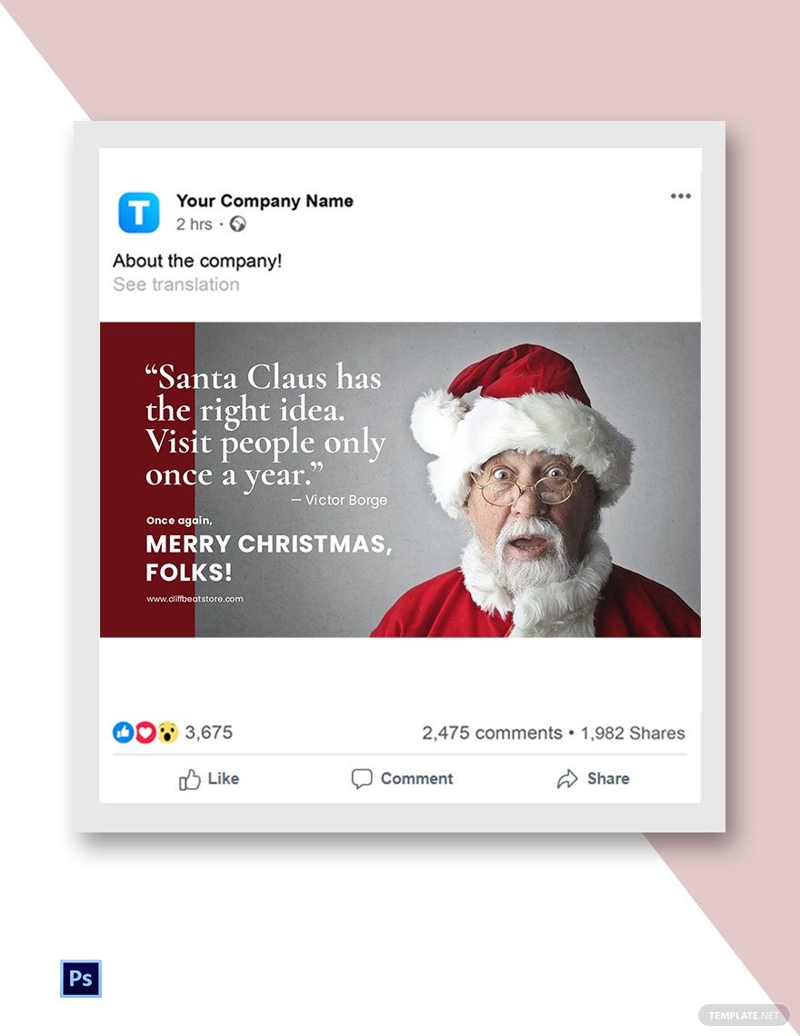 Funny Christmas Facebook Post Template