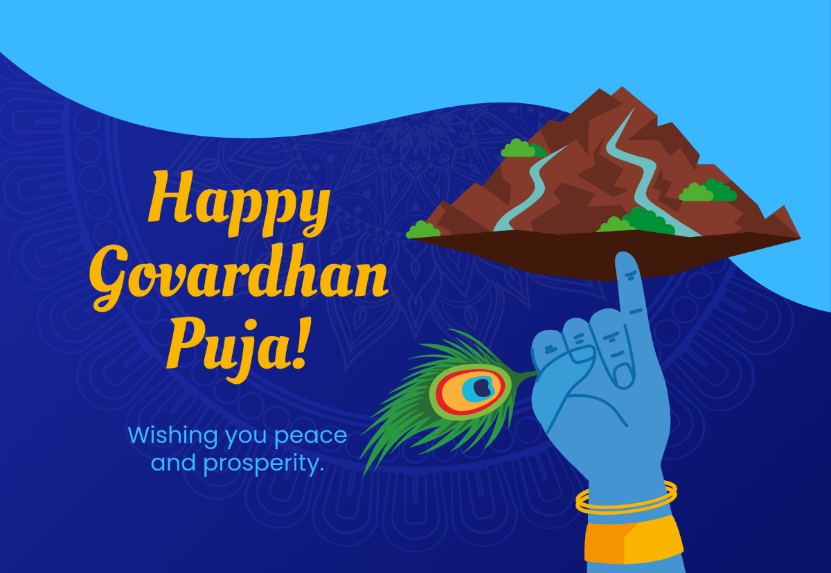 Free Simple Govardhan Puja Card Template to Edit Online