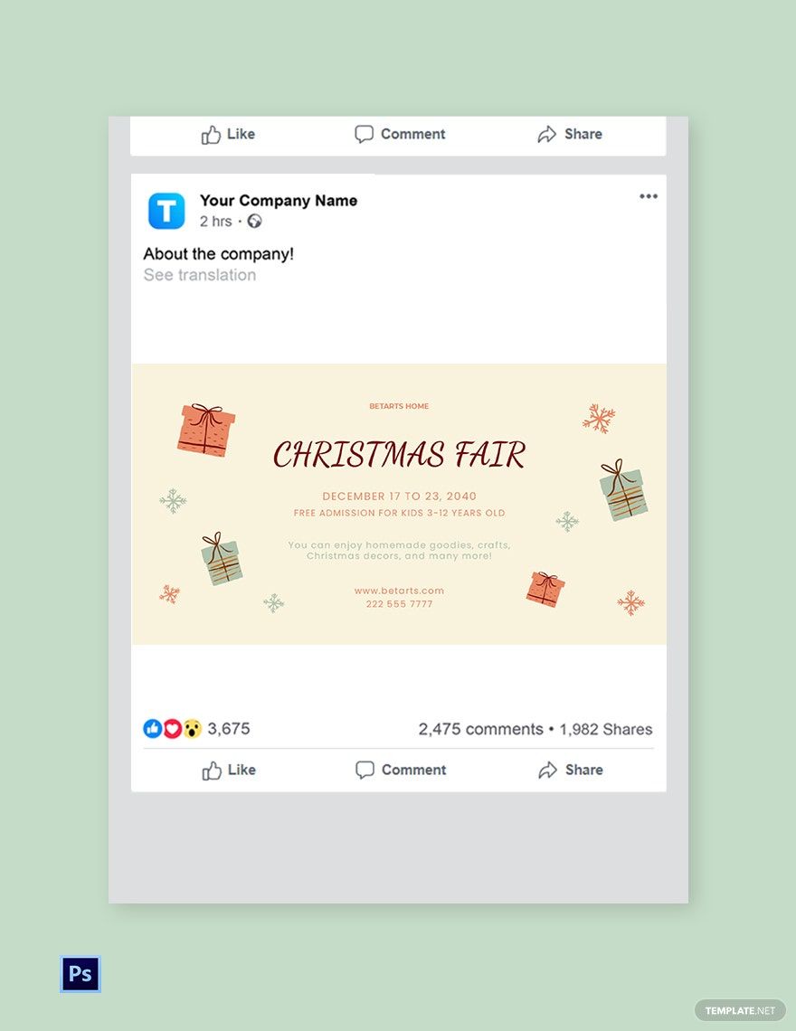 Free Christmas Fair Facebook Post Template
