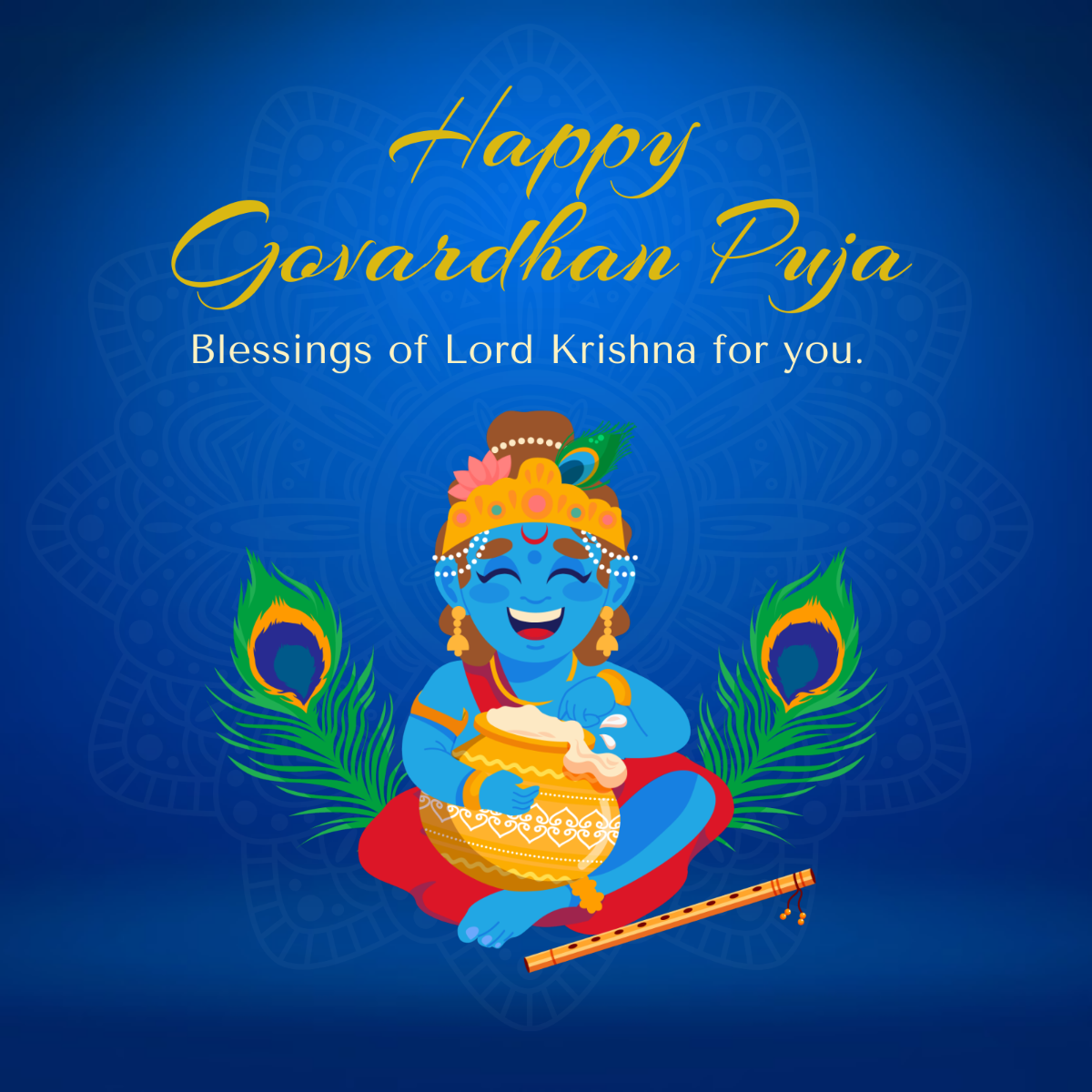 Free Happy Govardhan Puja Whatsapp Post Template to Edit Online