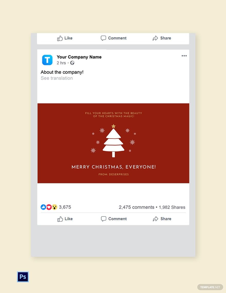 Free Merry christmas facebook post Template
