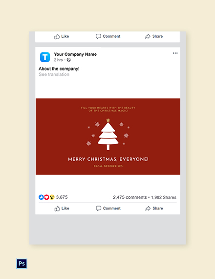 Christmas Party Facebook Post Template - Edit Online & Download Example ...