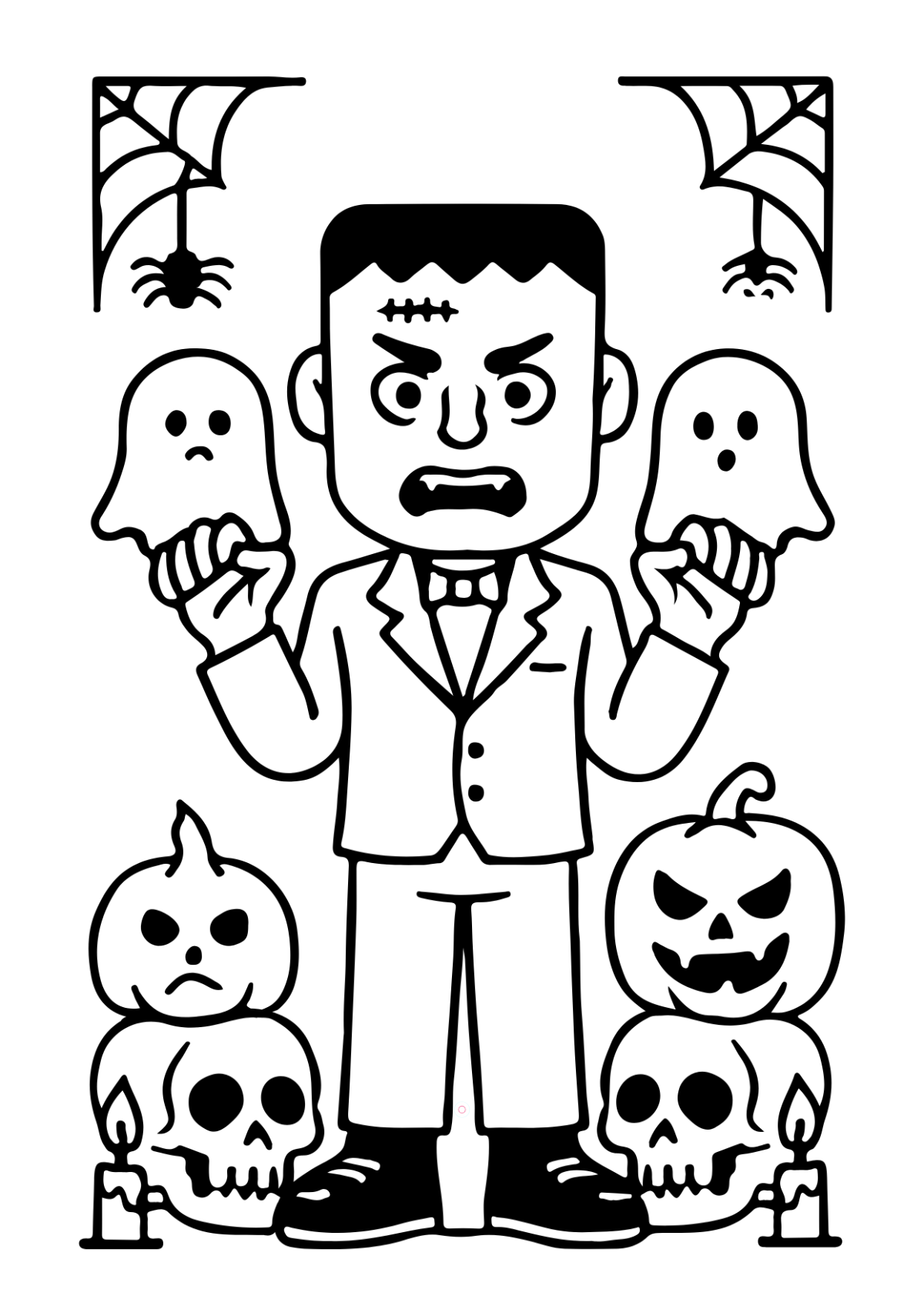Free Professional Halloween Outline Art Template to Edit Online