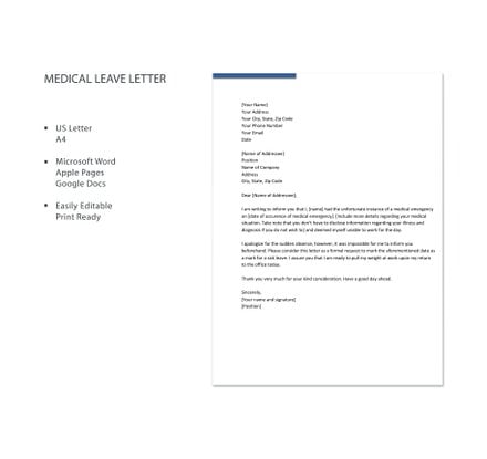 Medical leave letter from doctor
