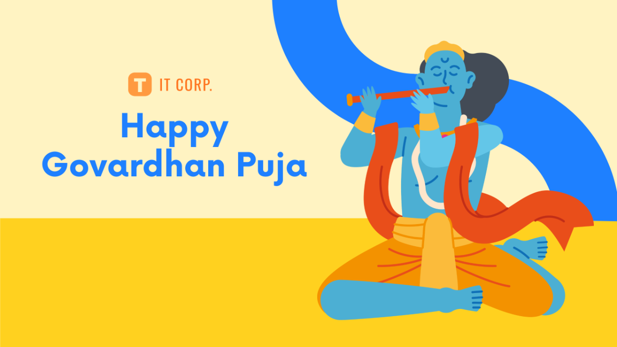 Free Happy Govardhan Puja YouTube Banner Template to Edit Online