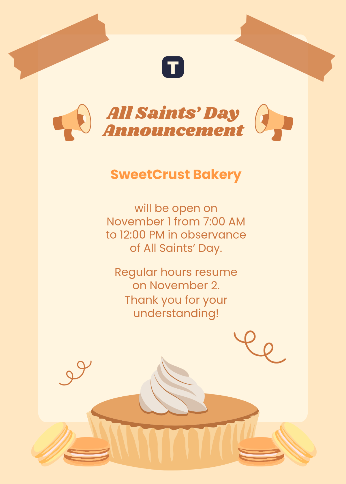 All Saints' Day Announcement