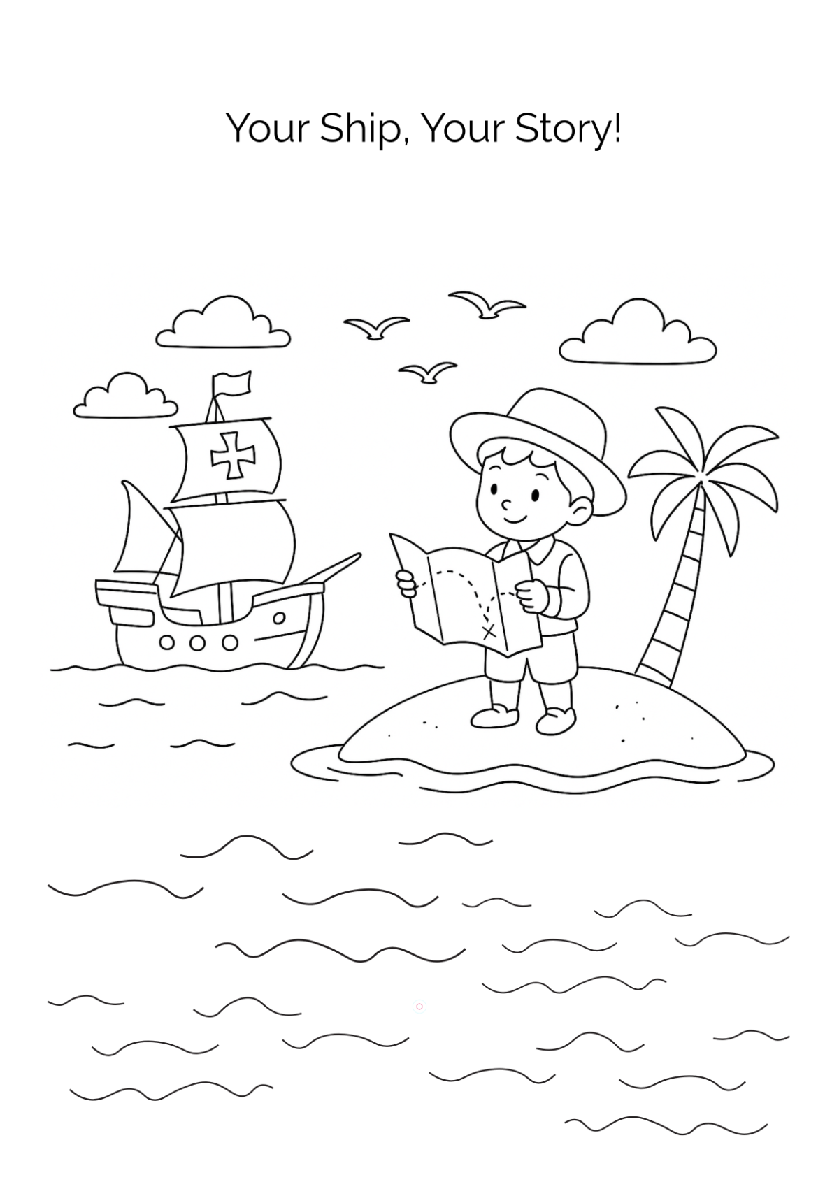 Free Columbus Day Cartoon Ship Template to Edit Online