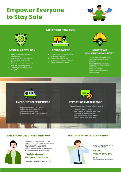 Free Workplace Safety Fact Sheet Two Pages Template to Edit Online