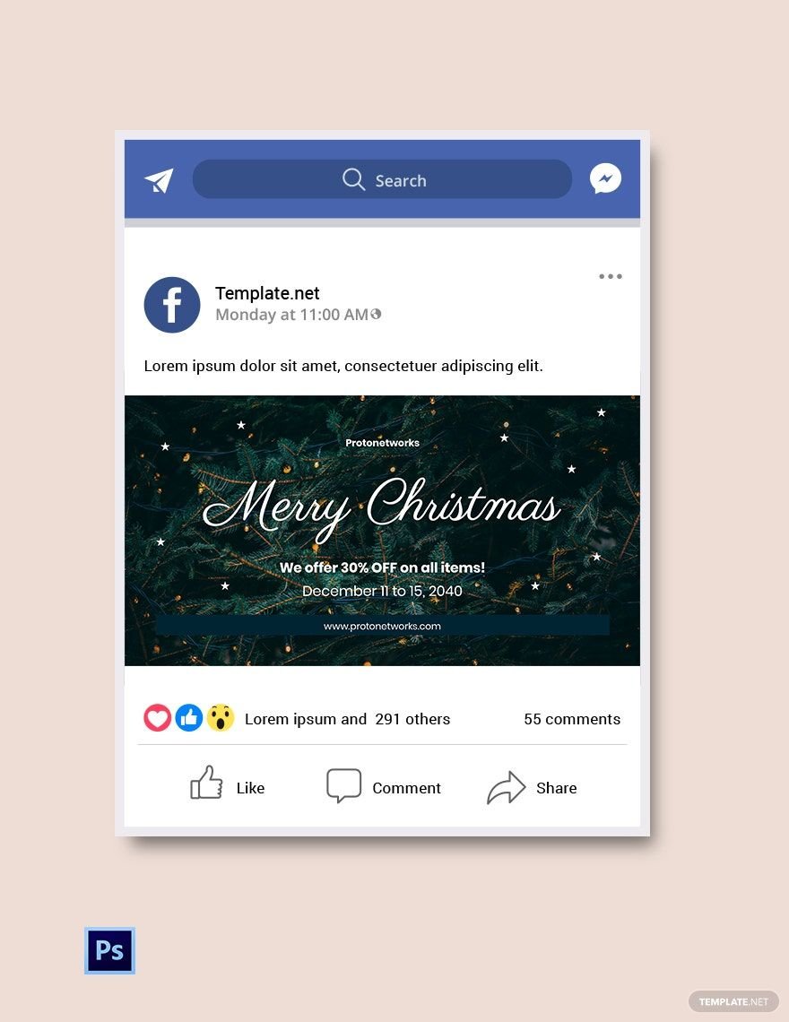 Simple Christmas Facebook Post Template