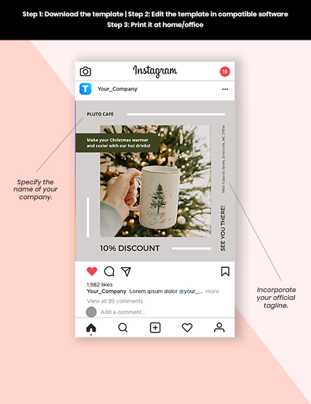 Free Christmas Instagram Post Template to Edit Online
