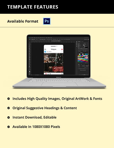 Free Merry Christmas Instagram Post Template to Edit Online