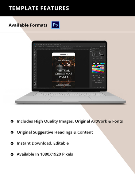 Free Christmas Party Instagram Story Template to Edit Online