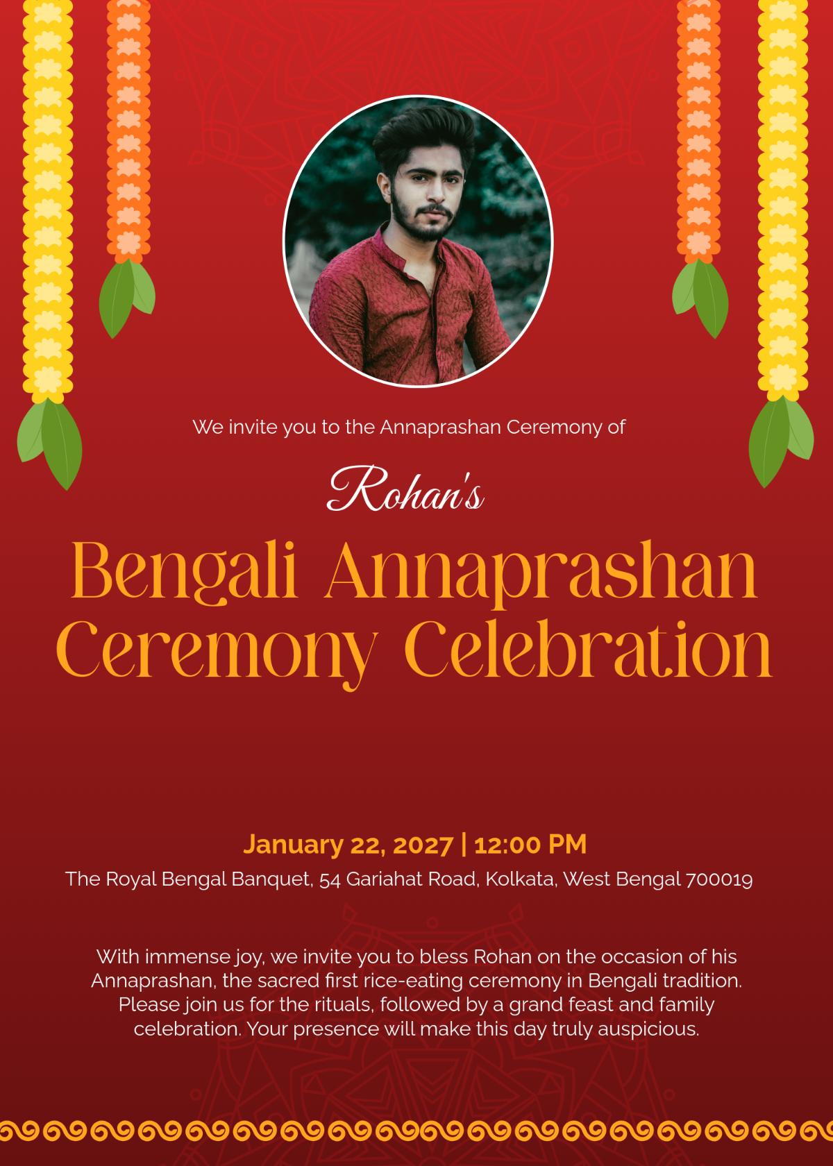 Bengali Annaprashan Invitation