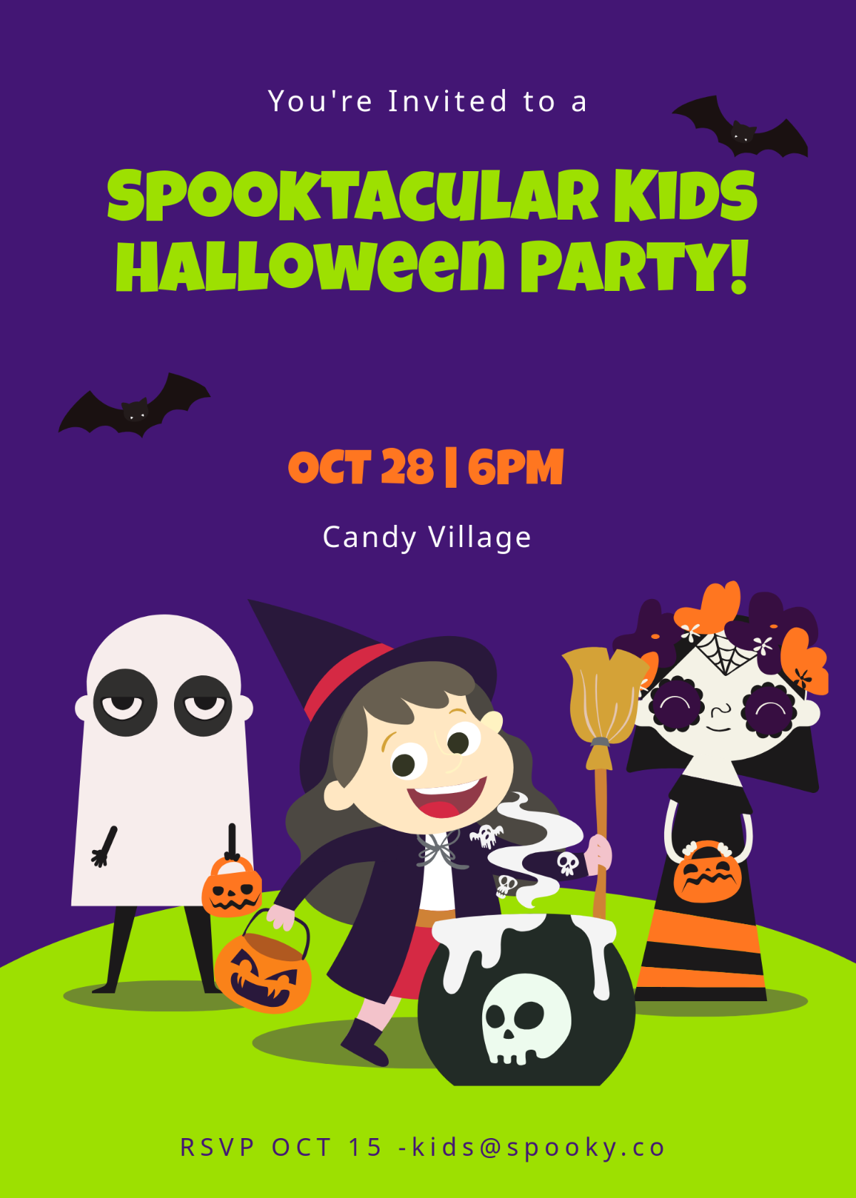 Free Kids Halloween Invitation Template to Edit Online