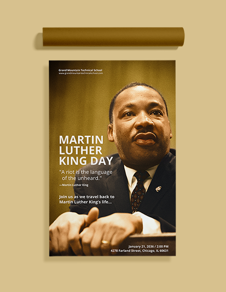 Free Martin Luther King Day Poster Template to Edit Online