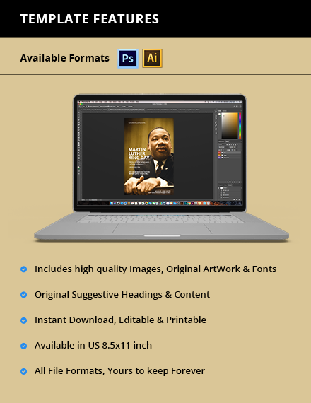 Free Martin Luther King Day Poster Template to Edit Online