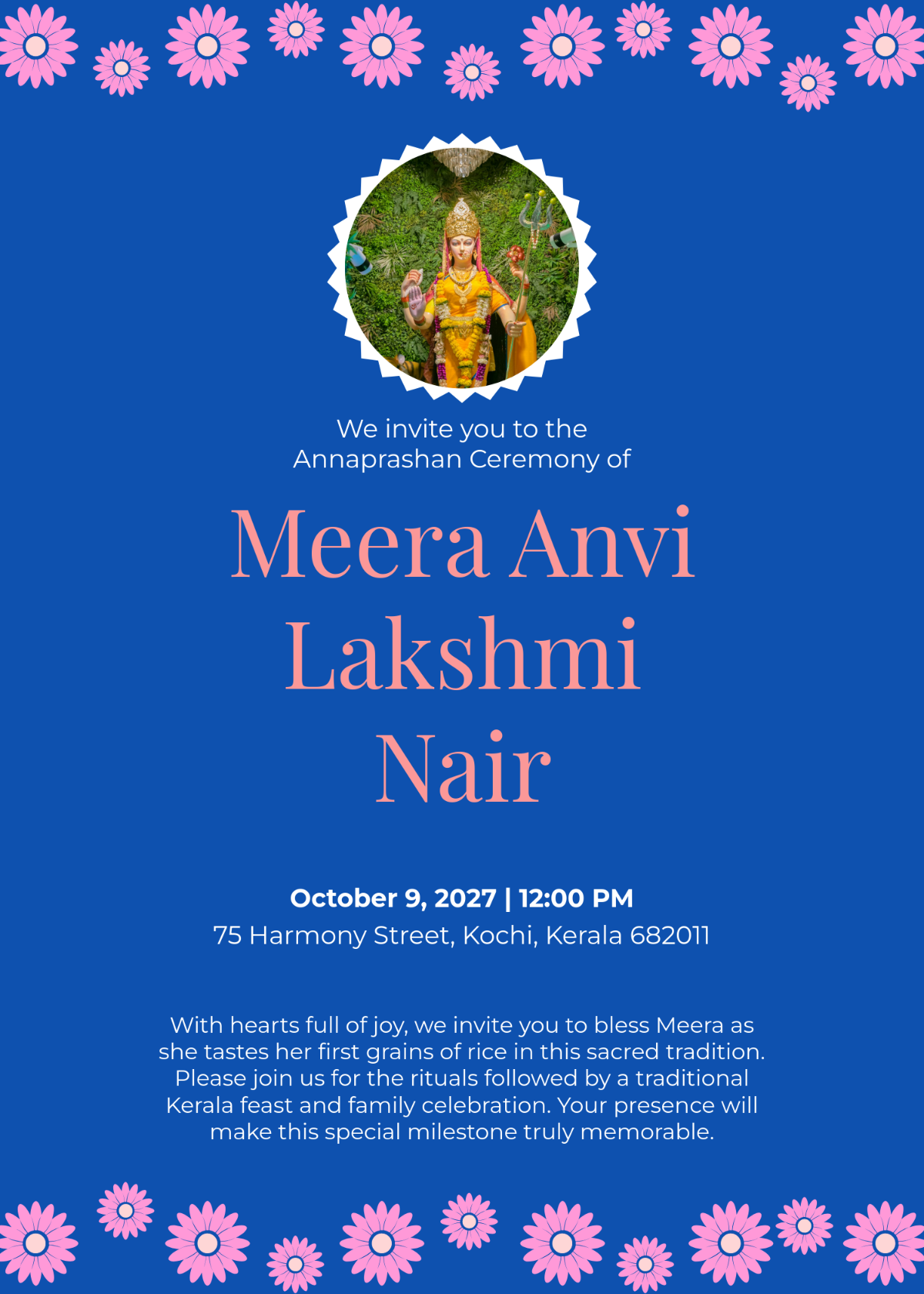 Free Printable Annaprashan Invitation Template to Edit Online