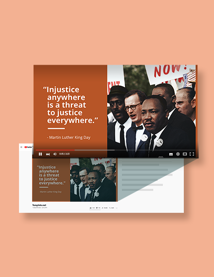 Free Martin Luther King Day Youtube Thumbnail Template to Edit Online