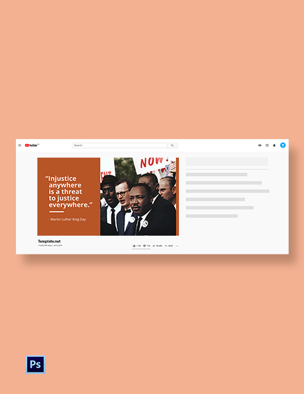 Free Martin Luther King Day Youtube Thumbnail Template to Edit Online