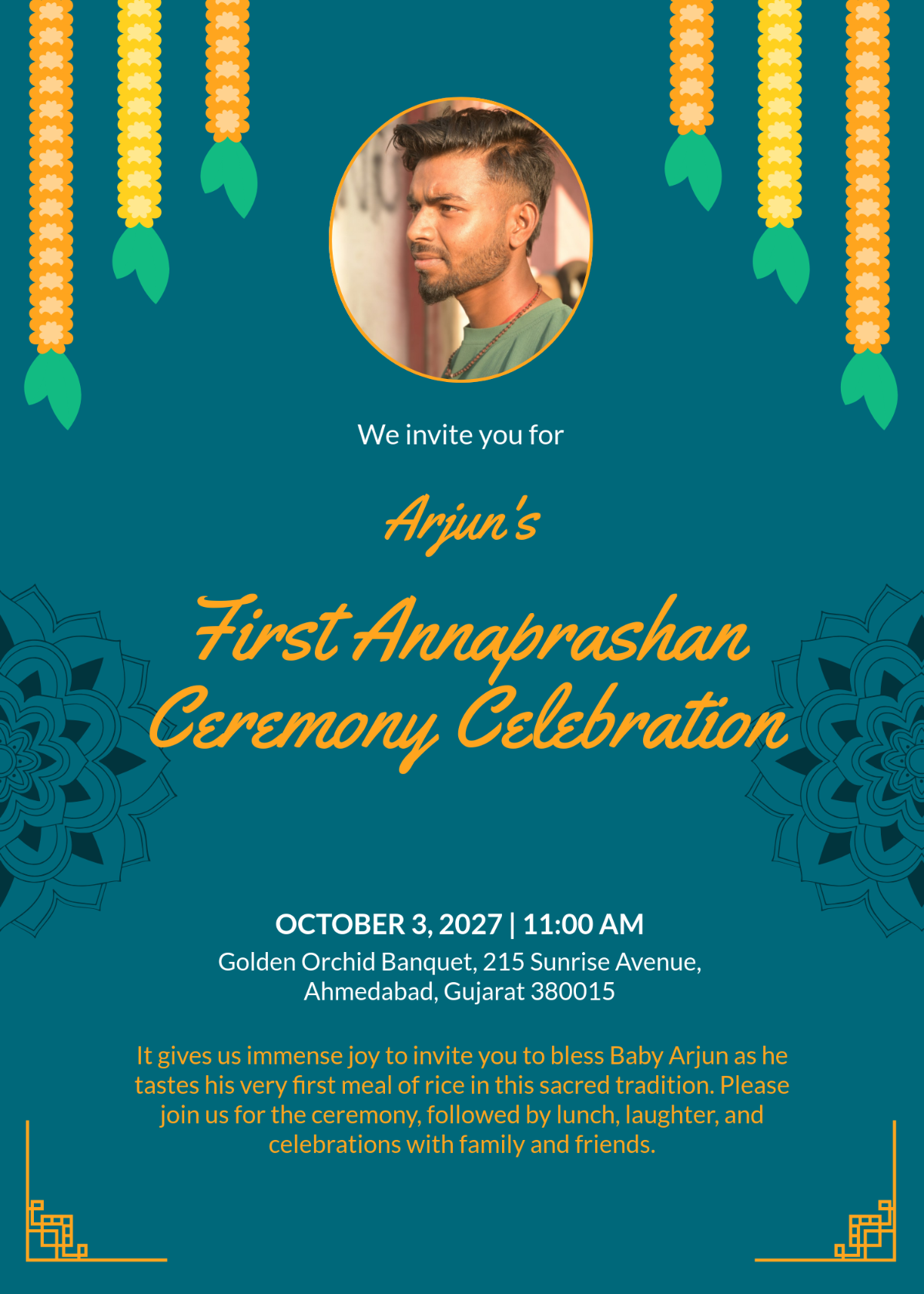 Free First Annaprashan Invitation Template to Edit Online