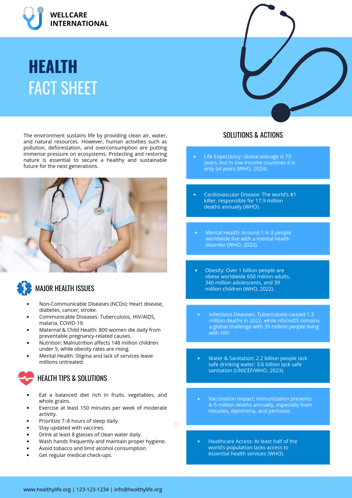 Free Health Fact Sheet Template to Edit Online