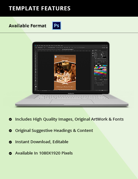 Free Christmas Eve Instagram Story Template to Edit Online