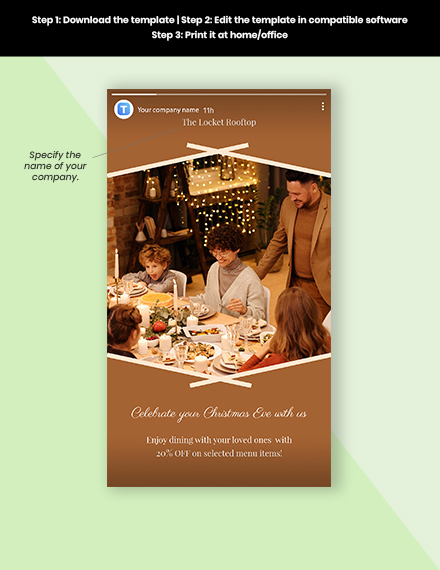 Free Christmas Eve Instagram Story Template to Edit Online