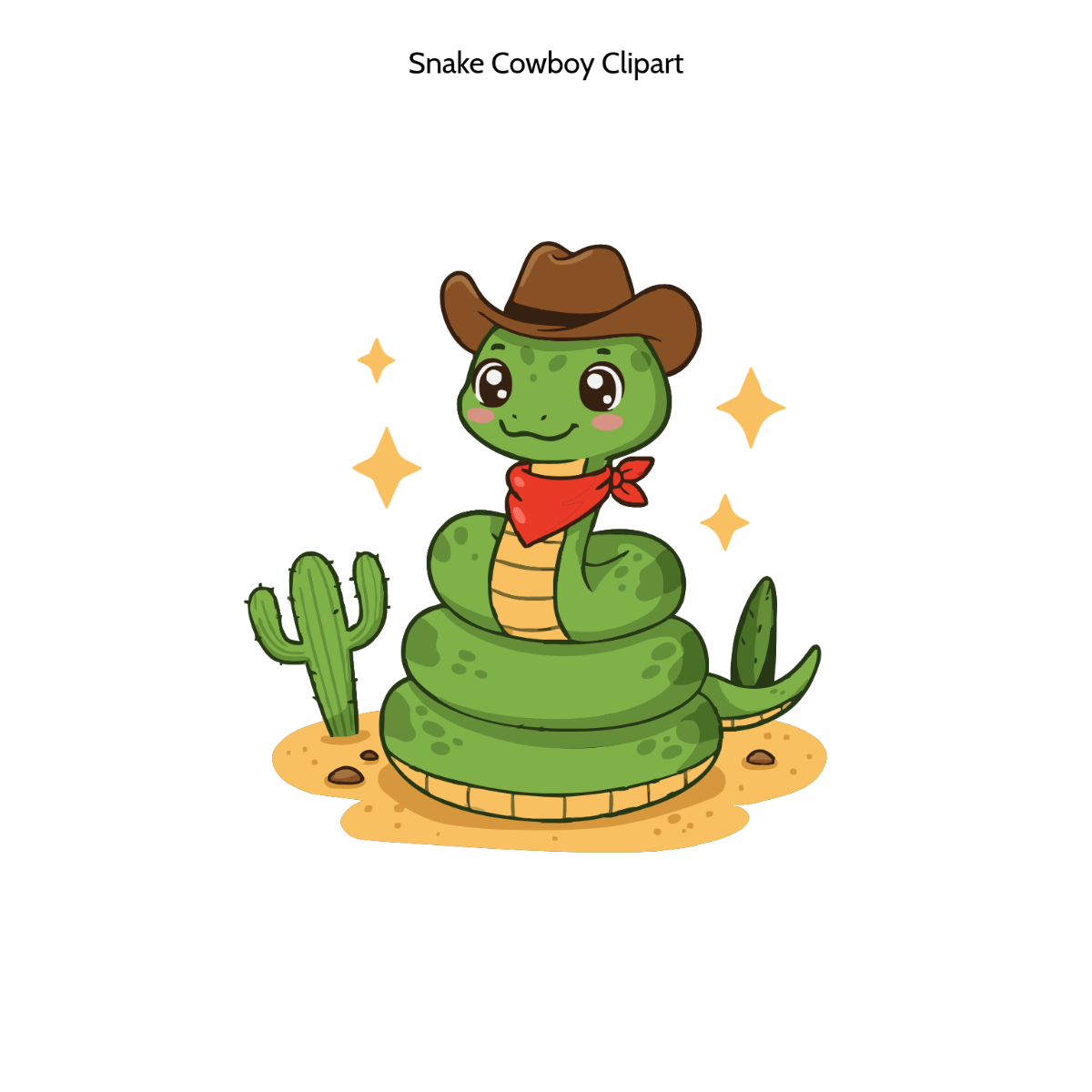 Free Snake Cowboy Clipart to Edit Online